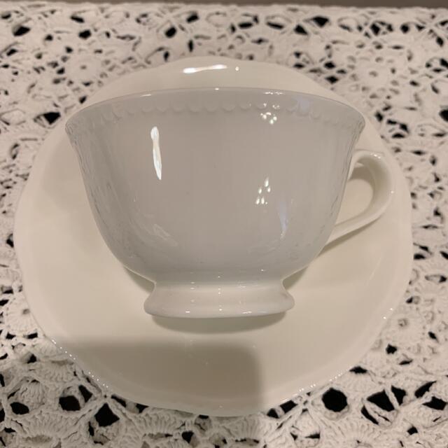 Noritake(ノリタケ)のノリタケ　ボーンチャイナ BoneChina ホワイト カップ＆ソーサー　6客 インテリア/住まい/日用品のキッチン/食器(食器)の商品写真