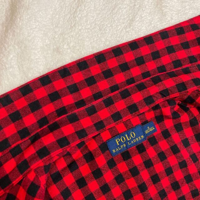 POLO RALPH LAUREN(ポロラルフローレン)のポロラルフローレン ギンガムチェック シャツ ブラウス 長袖 レッド赤 サイズ0 レディースのトップス(シャツ/ブラウス(長袖/七分))の商品写真