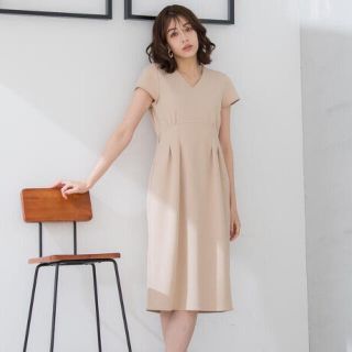 ケティ(ketty)の新品♪ketty ケティS ベージュ カットジョーゼット半袖Ｖネックワンピース(ひざ丈ワンピース)