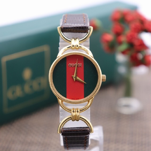 時計美品 GUCCI グッチ 純正ベルト シェリーライン 6000.2.L 動作良好