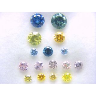 ミックスカラー系 SI~Iクラス 合計0.80ct 天然ダイヤルース