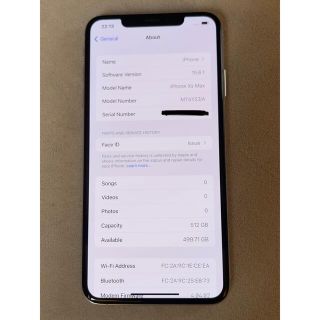 アップル(Apple)のiPhone Xs Max Silver 512 GB SIMフリー(スマートフォン本体)