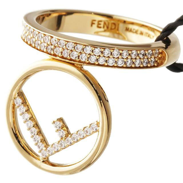 FENDI メタルリング F is Fendi クリスタル メタル 指輪