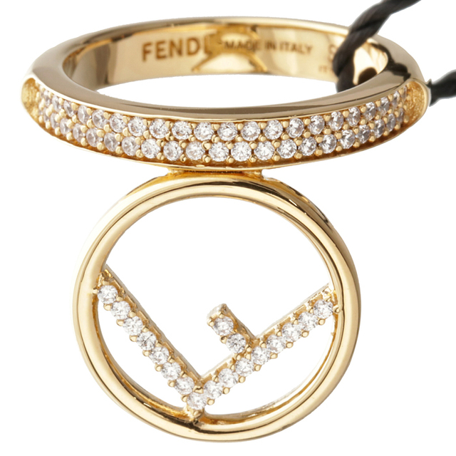 FENDI(フェンディ)のFENDI メタルリング F is Fendi クリスタル メタル 指輪 レディースのアクセサリー(リング(指輪))の商品写真