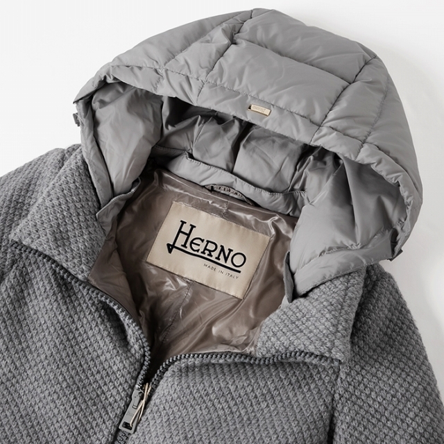 HERNO - HERNO ダウンコート レディース ウール切替 アウターの HERNO - HERNO ダウンコート レディース ウール切替 アウターの