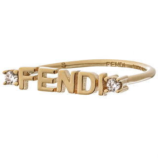 フェンディ(FENDI)のFENDI リング ホワイトクリスタル FENDI レタリング 指輪(リング(指輪))