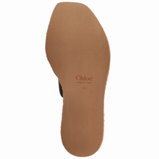 Chloe - CHLOE サンダル WOODY 刺繍キャンバス ウェッジミュール 靴の