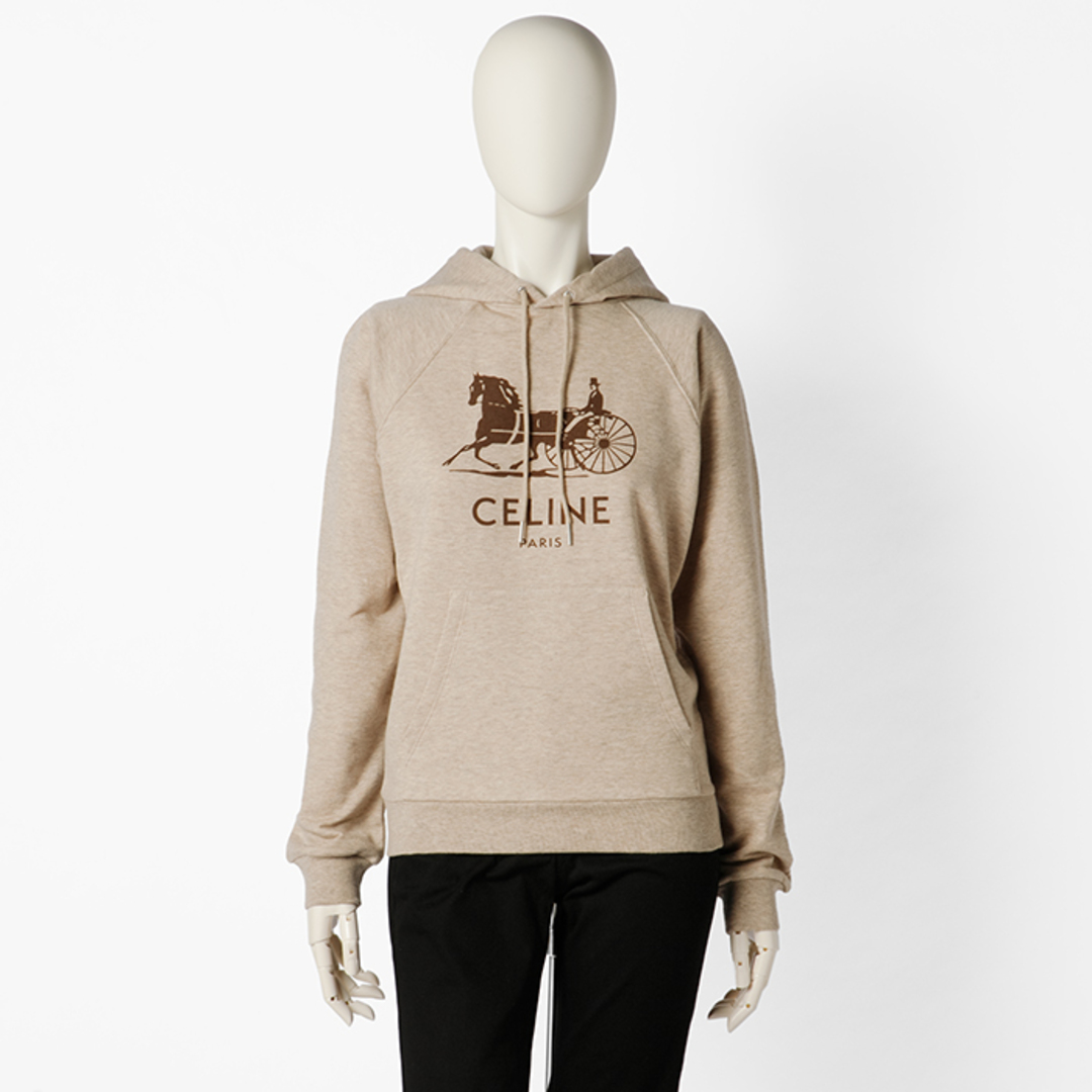 ★エンブレム&ゴシックロゴ★【CELINE】コットンフーディー CELINE ロゴ フーディ カシミア コットン パーカー サルキー