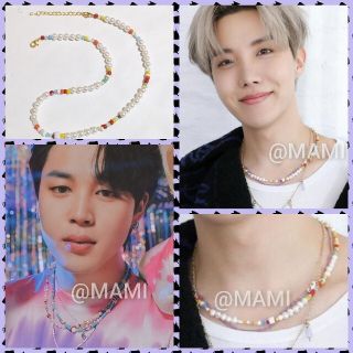 ボウダンショウネンダン(防弾少年団(BTS))の💜BTS 防弾少年団  パールビーズ ネックレス💜J-HOPEホソク ジミン(ネックレス)