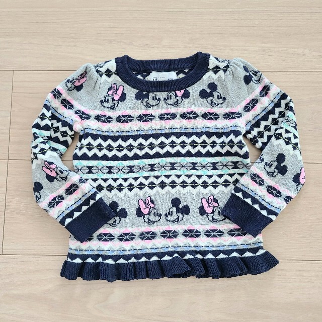 babyGAP(ベビーギャップ)のベビーギャップ　ミッキーミニー　ニット キッズ/ベビー/マタニティのキッズ服女の子用(90cm~)(ニット)の商品写真