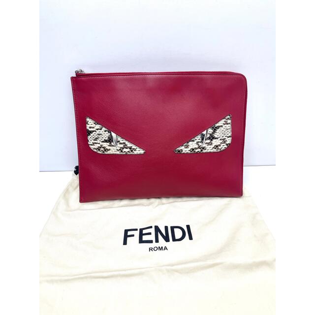 FENDI(フェンディ)のH246 フェンディ クラッチバッグ セカンドバッグ モンスター 本革 メンズのバッグ(セカンドバッグ/クラッチバッグ)の商品写真