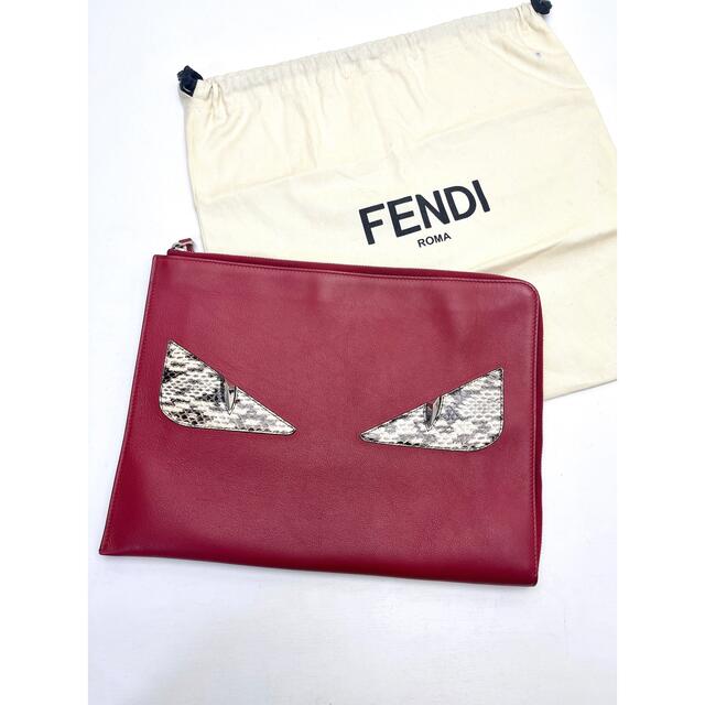FENDI(フェンディ)のH246 フェンディ クラッチバッグ セカンドバッグ モンスター 本革 メンズのバッグ(セカンドバッグ/クラッチバッグ)の商品写真
