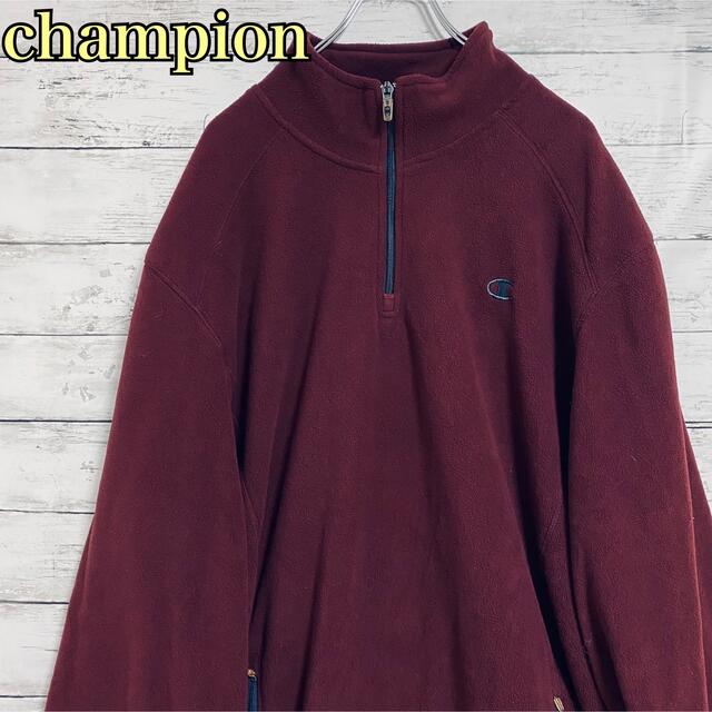 Champion(チャンピオン)のchampion チャンピオン　フリース　ハーフジップ　2XL ゆったり　一点物 メンズのジャケット/アウター(ブルゾン)の商品写真