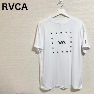 ルーカ(RVCA)の★美品★ルーカ Tシャツ メンズM 白 黒 ロゴ ハイブリッドT ポリエステル(Tシャツ/カットソー(半袖/袖なし))