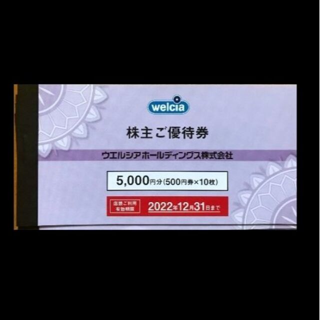 ウェルシア　株主優待　6000円分