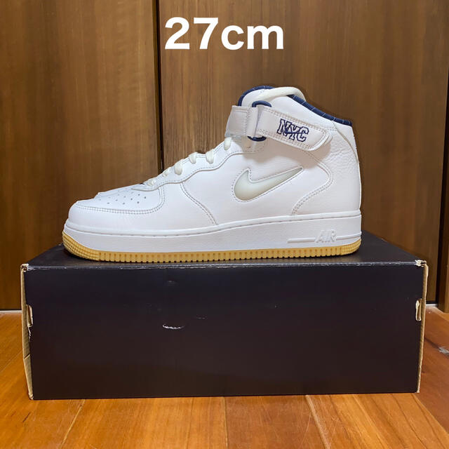 メンズ27cm NIKE ナイキ エアフォース ワン ミッド NYC WHITE