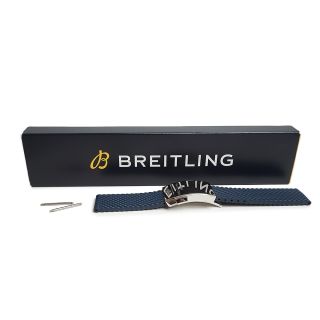 ブライトリング メッシュ ラバーストラップ 22MM 腕時計 ベルト ネイビー ブルー 青 281S A20D.4 箱付 BREITLING（中古）