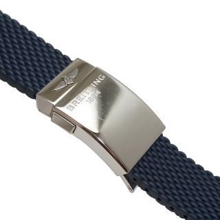 ブライトリング メッシュ ラバーストラップ 22MM 腕時計 ベルト ネイビー ブルー 青 281S A20D.4 箱付 BREITLING（中古）