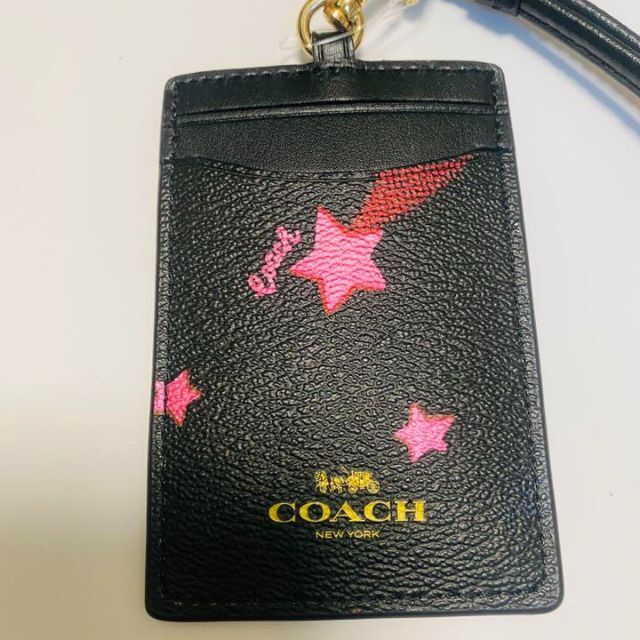 COACH コーチ　ランヤード　カードケース　定期入れ 星柄　スタープリント