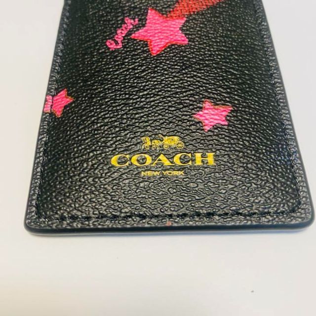 COACH コーチ　ランヤード　カードケース　定期入れ 星柄　スタープリント