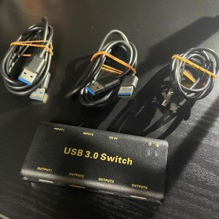 USB ハブ 2入力4出力 切替器 USB3.0 切り替え(PC周辺機器)