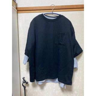 七分袖　ティシャツ　重ね着シャツ(Tシャツ/カットソー(七分/長袖))