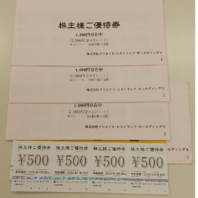 共同購入価格 クリエイトレストランツ 株主優待券16，000円分 | i4mx.com