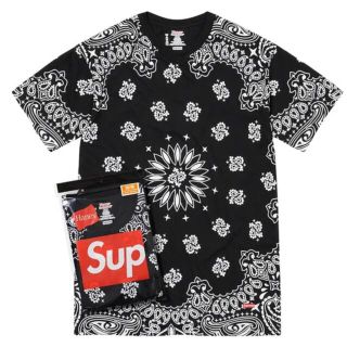 シュプリーム(Supreme)の白黒セットSupreme Hanes Bandana Tagless  バンダナ(Tシャツ/カットソー(半袖/袖なし))