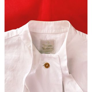 ヴィヴィアンウエストウッド(Vivienne Westwood)のVivienneWestwood GOLD LABEL 白 ブラウス リボンタイ(シャツ/ブラウス(半袖/袖なし))