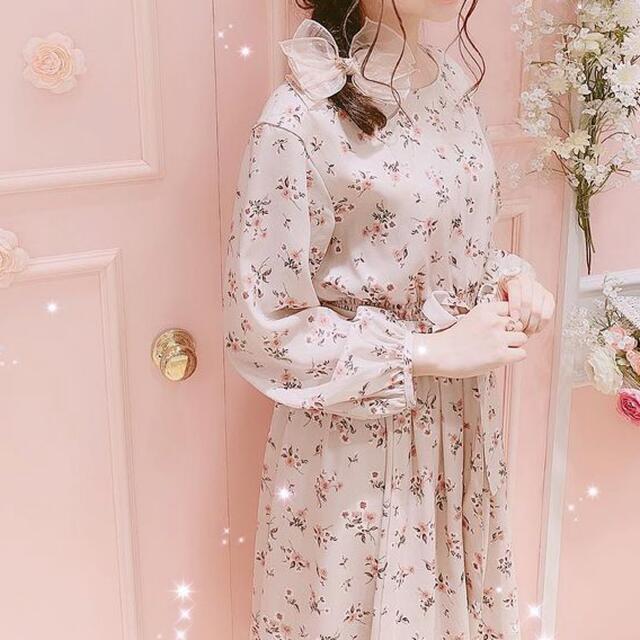 【美品】JILLbyJILLSTUART バックリボン 花柄 ワンピース S