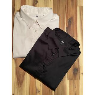 ユニクロ(UNIQLO)のUNIQLO 白黒シャツ2枚セット　ワイシャツ　M(シャツ/ブラウス(長袖/七分))