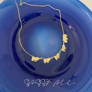 Sassyacc 象モチーフ ネックレス シルバー ゴールド 細めチェーン (ネックレス)