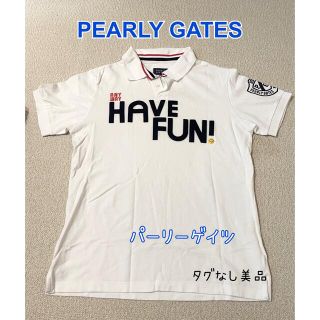 パーリーゲイツ(PEARLY GATES)のパーリーゲイツ ポロシャツ　白シャツ　サイズ6 ゴルフウエア　メンズ　美品(ウエア)
