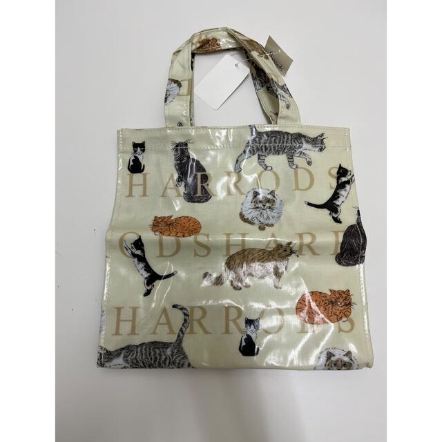 Harrods(ハロッズ)のレア　ハロッズ　トートバッグ　小　猫　ねこ　ネコ　キャット レディースのバッグ(トートバッグ)の商品写真