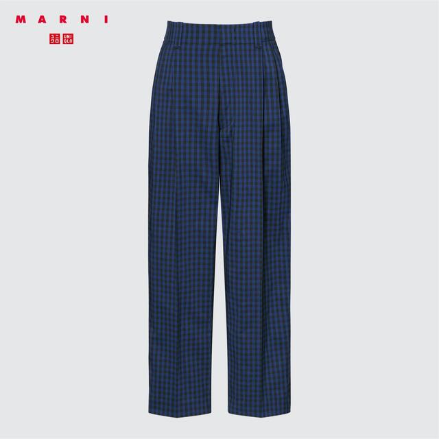 UNIQLO(ユニクロ)のUNIQLO × MARNI ワイドフィットタックパンツ　チェック XXL メンズのパンツ(スラックス)の商品写真