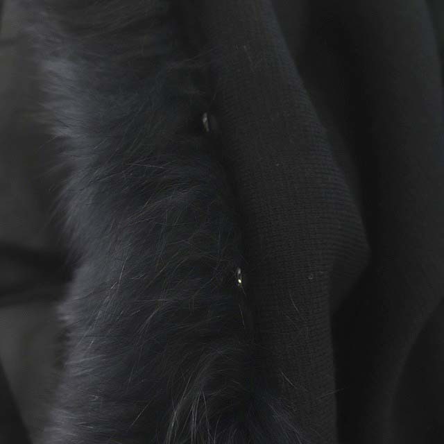 other(アザー)のミスアドラ ニット カットソー 長袖 裾フォックスファー モックネック F 黒 レディースのトップス(ニット/セーター)の商品写真