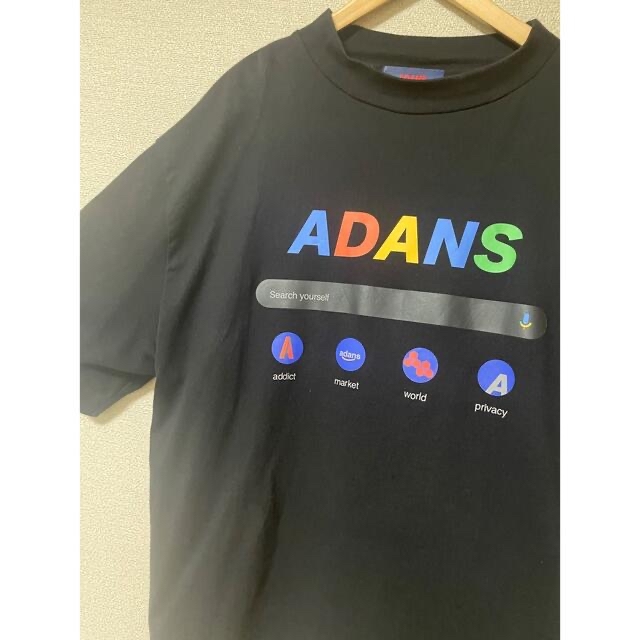 ADANS アダンス Tシャツ ロング丈 ビックサイズ モックネック ブラック