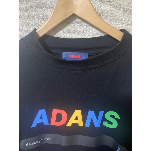 ADANS アダンス Tシャツ ロング丈 ビックサイズ モックネック ブラック