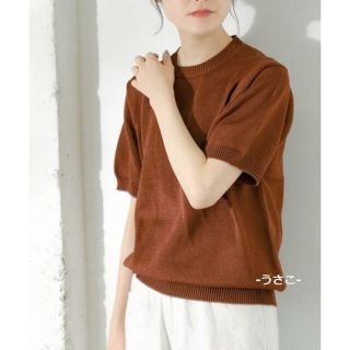 ビショップ(Bshop)の美品 van der straete 半袖 コットンニット サマーニット 白(ニット/セーター)