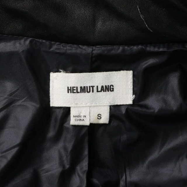 HELMUT LANG(ヘルムートラング)のヘルムートラング レザージャケット 革ジャン ダウンジャケット 羊革 S 黒 レディースのジャケット/アウター(ダウンジャケット)の商品写真