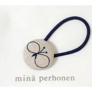 ミナペルホネン(mina perhonen)の24 ハンドメイド くるみボタン ヘアゴム choucho ミナペルホネン S(ヘアアクセサリー)