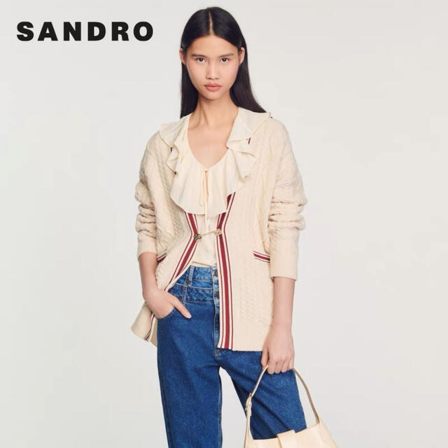 Sandro - ❤️Sandro 新作 新品 ベージュ ニット カーディガン 綺麗