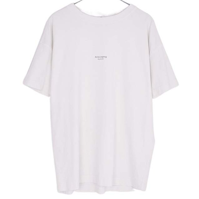 アクネストゥディオズ Tシャツ ロゴ プリント 半袖 メンズ L ホワイト約715cm身幅