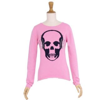 ルシアンペラフィネ ニット スカル カシミヤ トップス レディース S ピンク ルシアンペラフィネ ニット Vネック カシミヤ スカル セーター S 紫