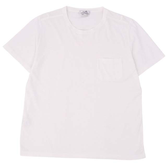 エルメス Tシャツ カットソー コットン メンズ ポケT L ホワイト