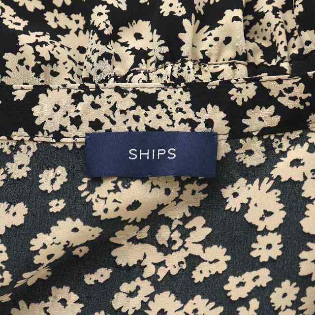 SHIPS(シップス)のシップス SHIPS ワンピース ミモレ ロング 長袖 花柄 総柄 ベージュ 黒 レディースのワンピース(ロングワンピース/マキシワンピース)の商品写真