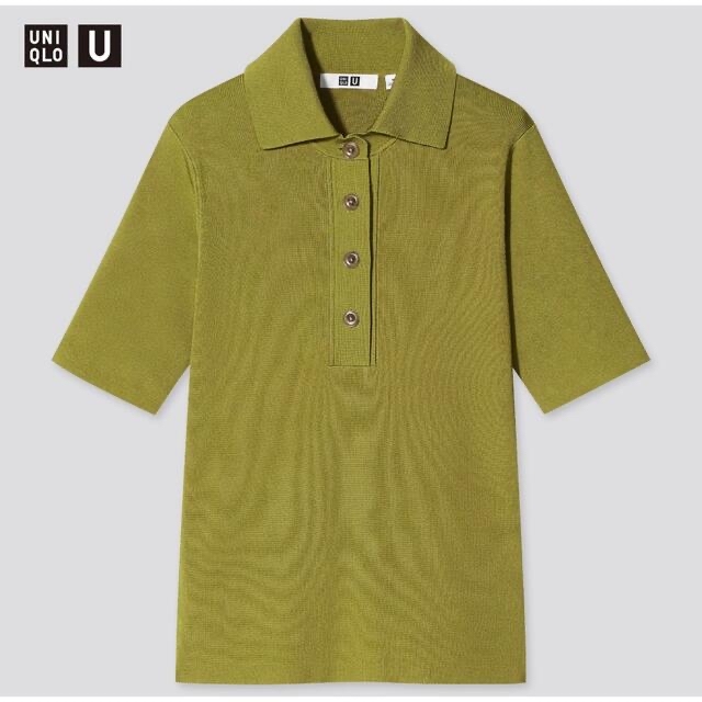 UNIQLO(ユニクロ)のビスコースブレンドニットポロシャツ(半袖)UNIQLO レディースのトップス(ポロシャツ)の商品写真