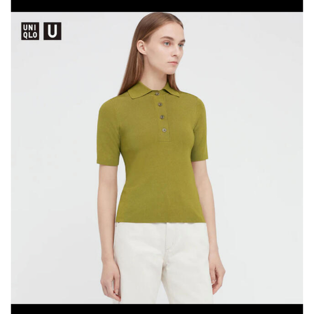 UNIQLO(ユニクロ)のビスコースブレンドニットポロシャツ(半袖)UNIQLO レディースのトップス(ポロシャツ)の商品写真