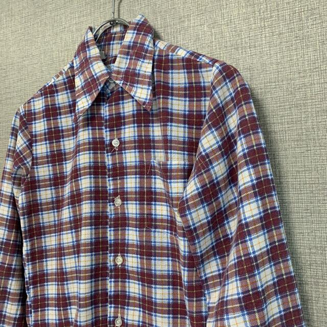 70s ビンテージ　アメリカ製　USA製　アメリカ輸入　チェックシャツ　古着 キッズ/ベビー/マタニティのキッズ服男の子用(90cm~)(ブラウス)の商品写真