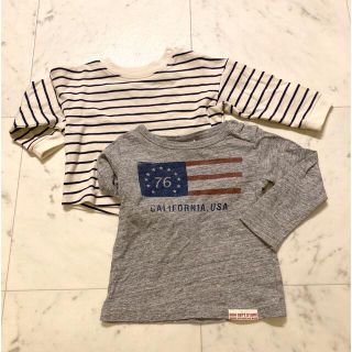 ユニクロ(UNIQLO)の80 星条旗・ボーダー 長袖Tシャツ 2枚セット(Ｔシャツ)